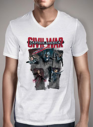 Мужская футболка с V-образным вырезом Captain America Civil War Heroes