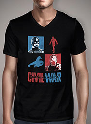 Мужская футболка с V-образным вырезом Civil War Clash