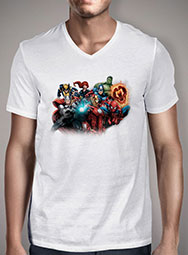 Мужская футболка с V-образным вырезом Marvel Heroes