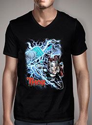 Мужская футболка с V-образным вырезом Thor God of Thunder
