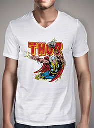 Мужская футболка с V-образным вырезом Thunder Struck Thor
