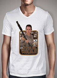Мужская футболка с V-образным вырезом Rey and BB-8