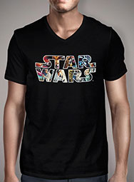 Мужская футболка с V-образным вырезом Star Wars Character Logo