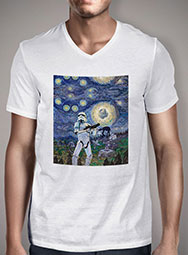 Мужская футболка с V-образным вырезом Stormtrooper Starry Night
