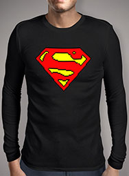 Мужская футболка с длинным рукавом 8-bit Superman Logo