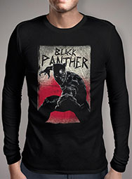 Мужская футболка с длинным рукавом Black Panther Attacks Distressed