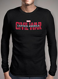 Мужская футболка с длинным рукавом Captain America Civil War Logo