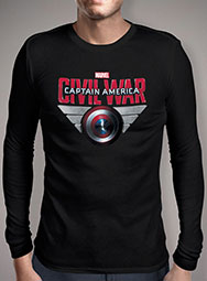 Мужская футболка с длинным рукавом Captain America Civil War Shield