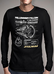 Мужская футболка с длинным рукавом Millennium Falcon Schematic