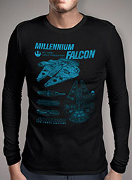 Мужская футболка с длинным рукавом Millennium Falcon Schematics