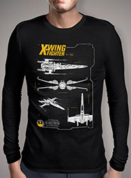 Мужская футболка с длинным рукавом Resistance X-Wing Schematic