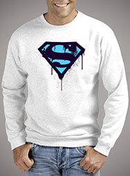 Мужской свитшот Superman Blue Splatter Logo