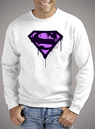 Мужской свитшот Superman Purple Splatter Logo