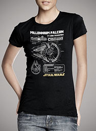 Женская футболка Millennium Falcon Schematic