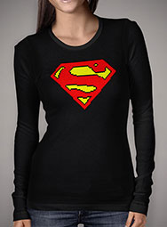Женская футболка с длинным рукавом 8-bit Superman Logo
