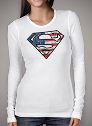 Женская футболка с длинным рукавом Superman American Logo