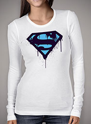 Женская футболка с длинным рукавом Superman Blue Splatter Logo