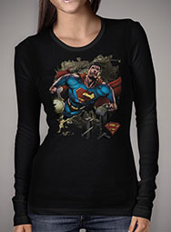 Женская футболка с длинным рукавом Superman Over Metropolis