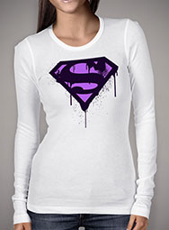 Женская футболка с длинным рукавом Superman Purple Splatter Logo