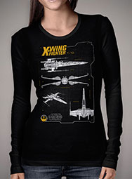 Женская футболка с длинным рукавом Resistance X-Wing Schematic