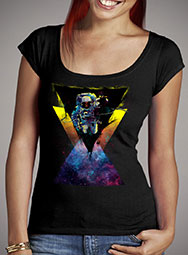 Женская футболка с глубоким вырезом Black Hole Triangle In Space