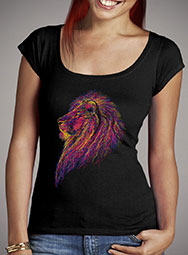 Женская футболка с глубоким вырезом Lion Scribble