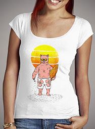 Женская футболка с глубоким вырезом Polar Bear Goes Summer