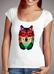 Женская футболка с глубоким вырезом Hippie Wolf