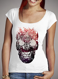 Женская футболка с глубоким вырезом Floral Skull