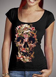 Женская футболка с глубоким вырезом Jungle Skull