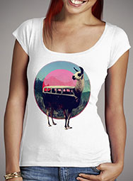Женская футболка с глубоким вырезом Llama
