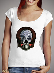 Женская футболка с глубоким вырезом Room Skull