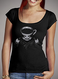 Женская футболка с глубоким вырезом Black Metal Coffee