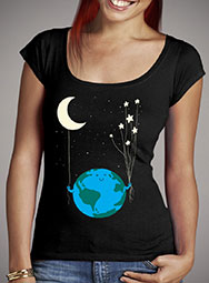 Женская футболка с глубоким вырезом Under the Moon and Stars