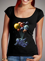 Женская футболка с глубоким вырезом Space Travel