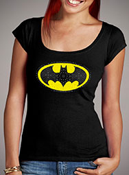 Женская футболка с глубоким вырезом Bandana Bat Signal