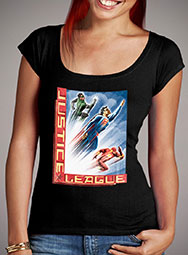Женская футболка с глубоким вырезом Justice League Speed Team