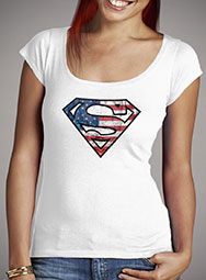 Женская футболка с глубоким вырезом Superman American Logo