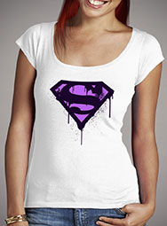 Женская футболка с глубоким вырезом Superman Purple Splatter Logo