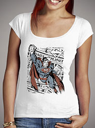 Женская футболка с глубоким вырезом Superman Tabloids