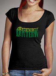 Женская футболка с глубоким вырезом Vintage Green Lantern Logo
