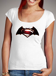 Женская футболка с глубоким вырезом Batman v Superman Logo