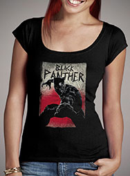 Женская футболка с глубоким вырезом Black Panther Attacks Distressed