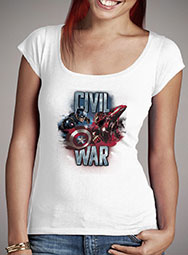 Женская футболка с глубоким вырезом Civil War Face Off