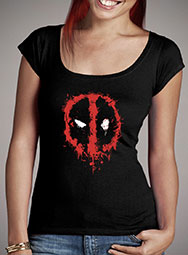 Женская футболка с глубоким вырезом Deadpool Splatter