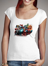 Женская футболка с глубоким вырезом Marvel Heroes