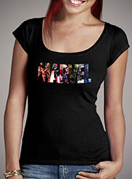Женская футболка с глубоким вырезом Marvel Heroes 3
