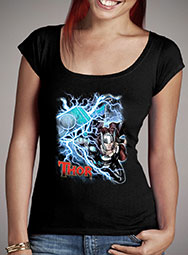 Женская футболка с глубоким вырезом Thor God of Thunder