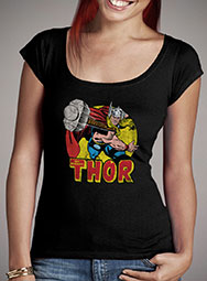 Женская футболка с глубоким вырезом Thunder God