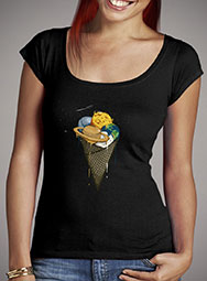 Женская футболка с глубоким вырезом Galactic Ice Cream